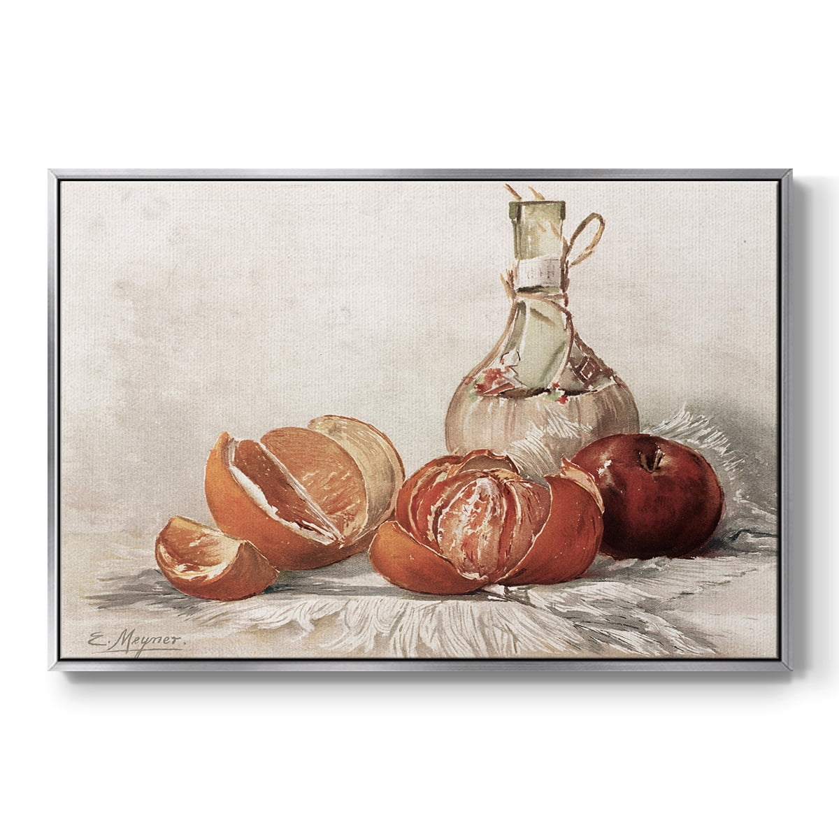 Vintage Botanical Print-LIII By Wexford Home Framed in Silver Wood Gallery Wrapped Canvas 17 in. x 25 in.