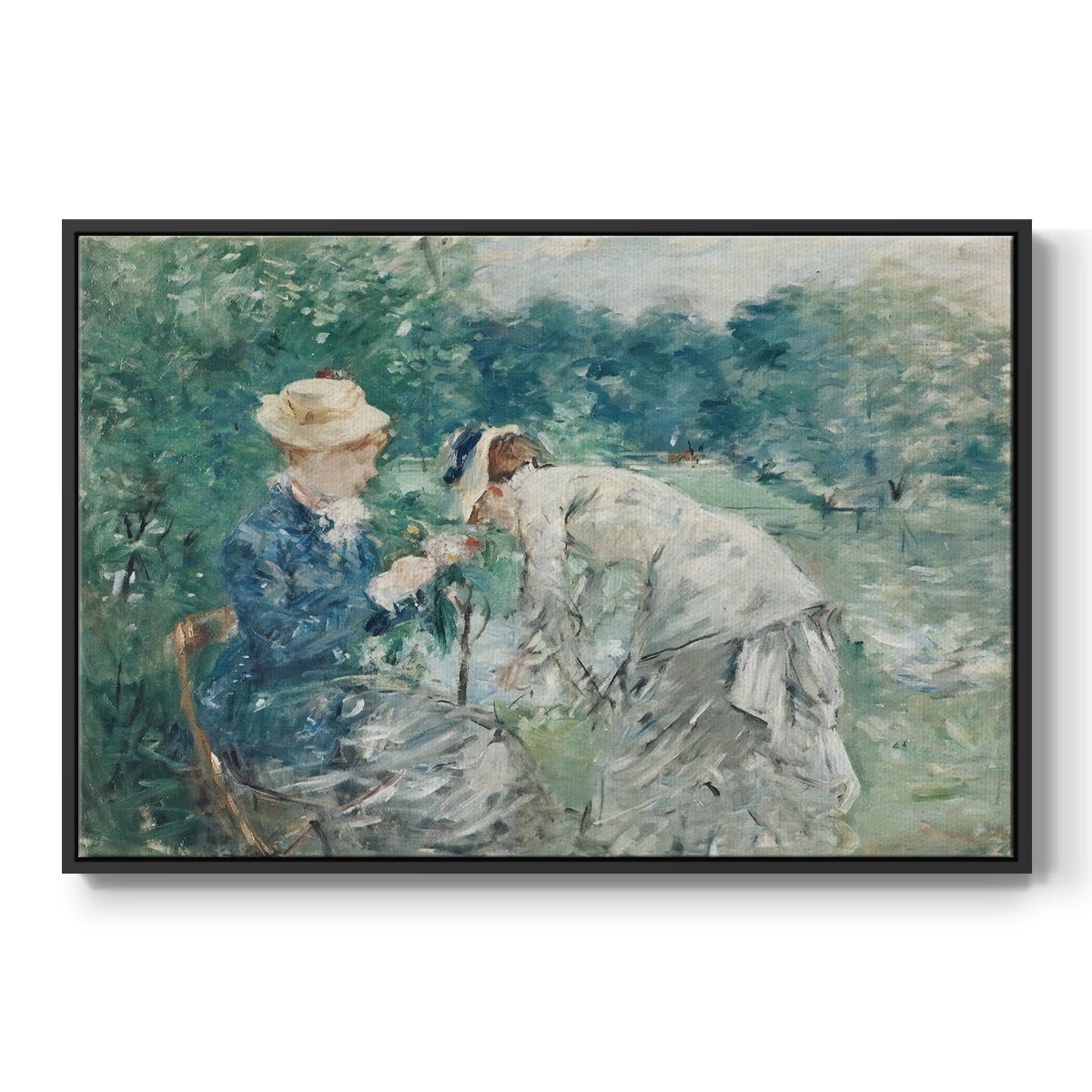 Vintage Botanical Print-LV By Wexford Home Framed in Black Wood Gallery Wrapped Canvas 25 in. x 37 in.