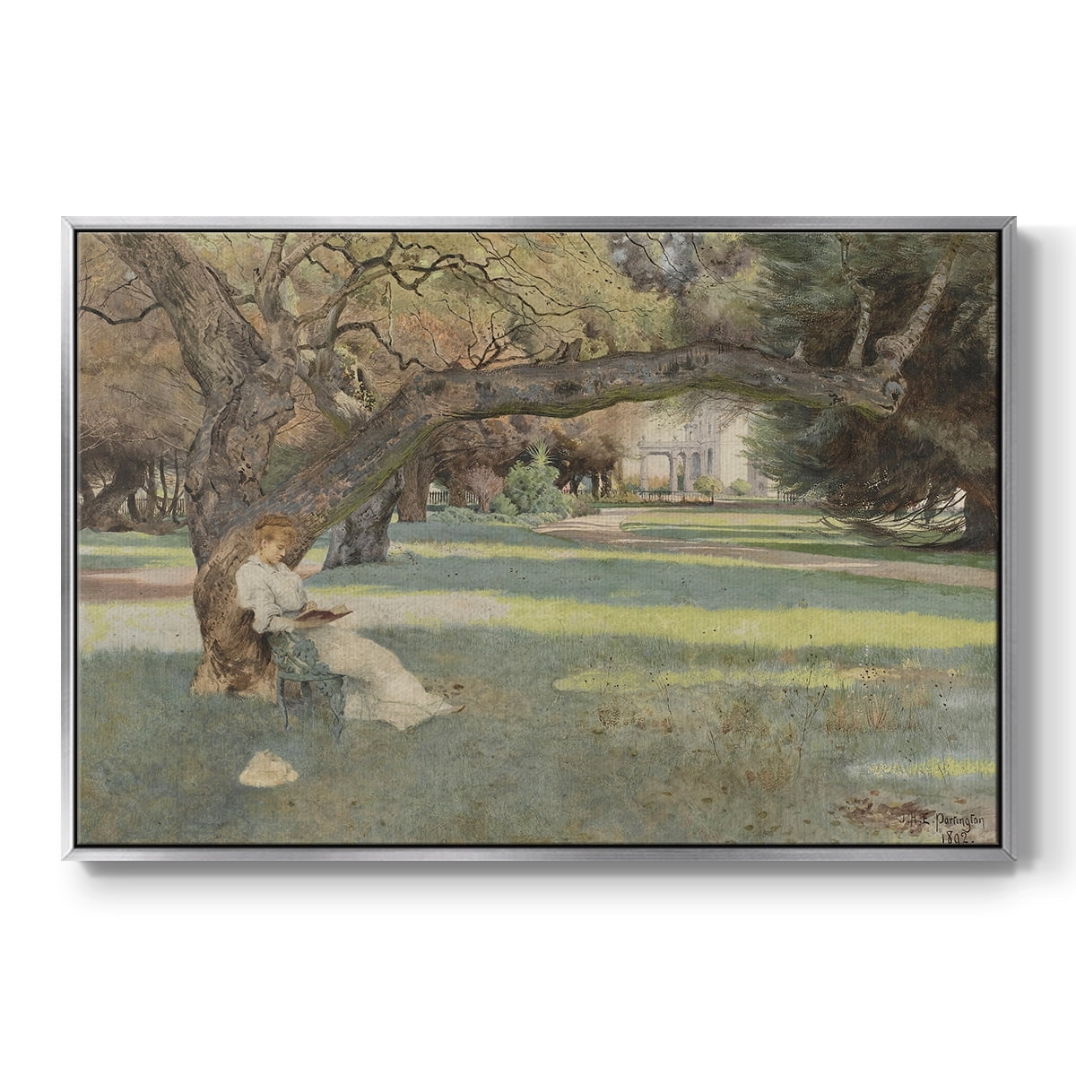 Vintage Botanical Print-LVI By Wexford Home Framed in Silver Wood Gallery Wrapped Canvas 17 in. x 25 in.
