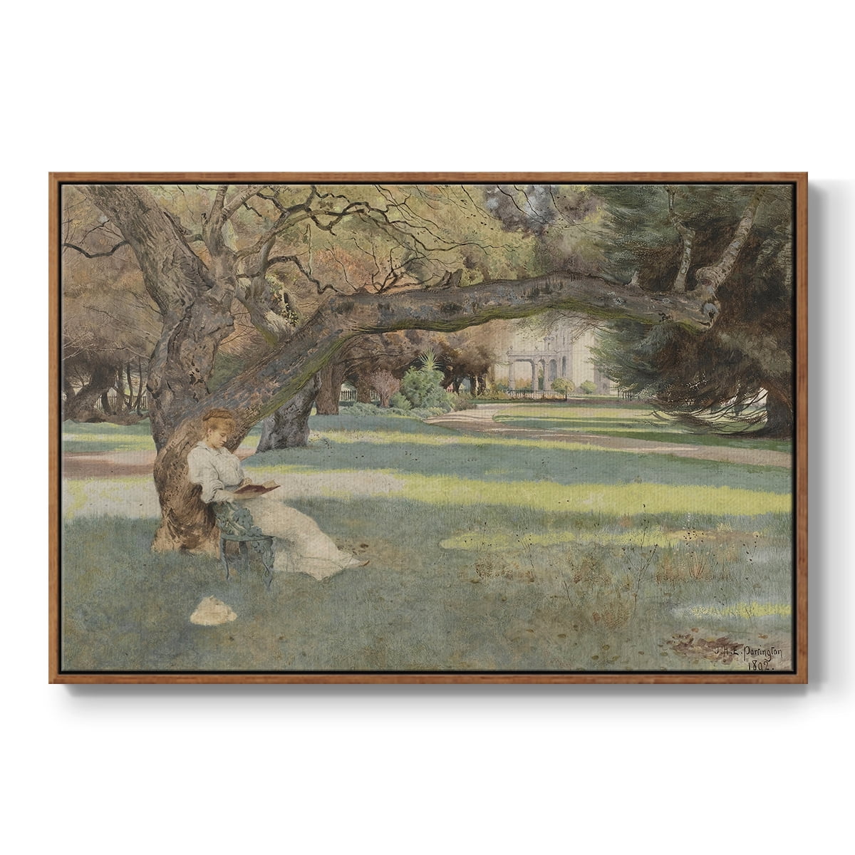 Vintage Botanical Print-LVI By Wexford Home Framed in Walnut Wood Gallery Wrapped Canvas 27 in. x 41 in.