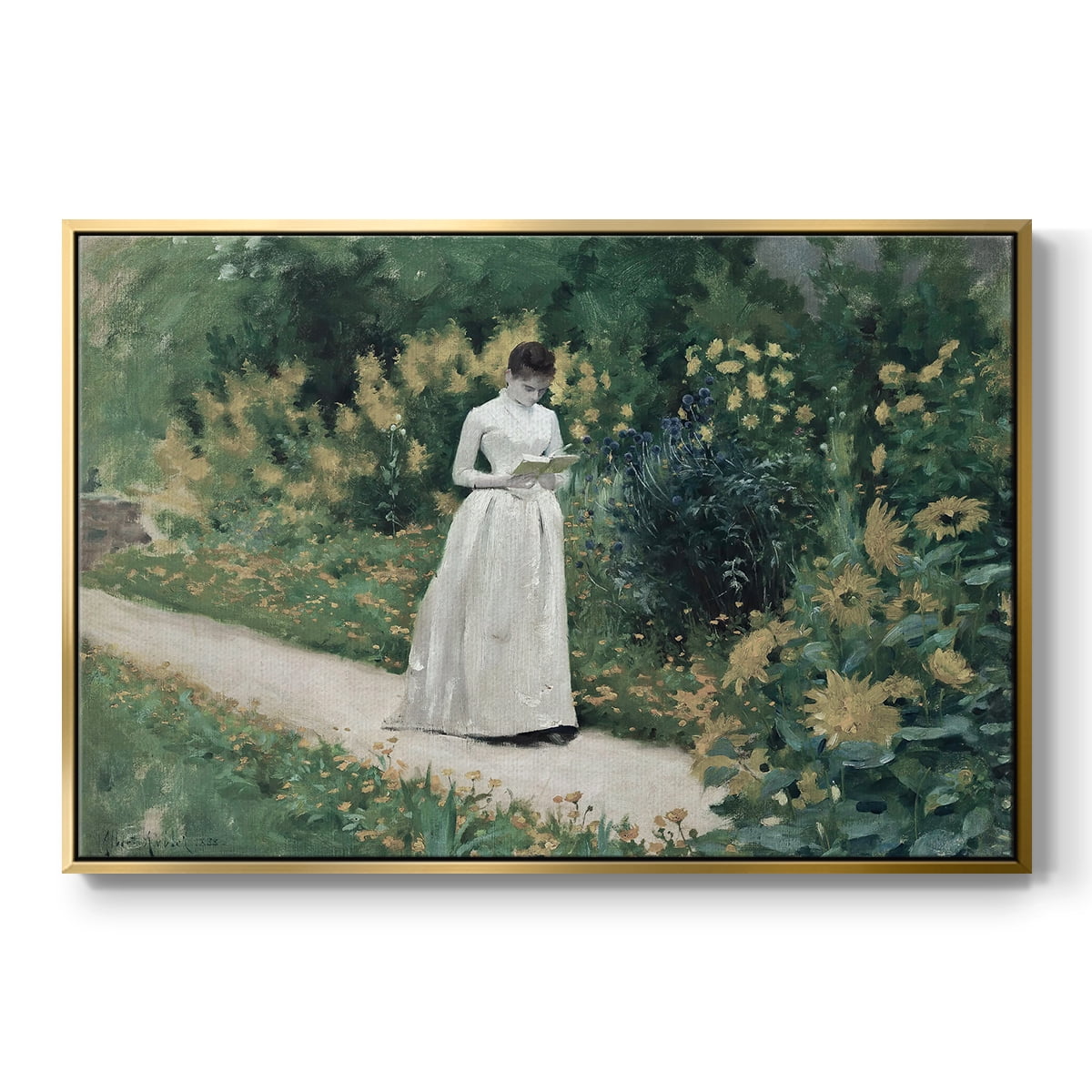 Vintage Botanical Print-LVII By Wexford Home Framed in Gold Wood Gallery Wrapped Canvas 25 in. x 37 in.