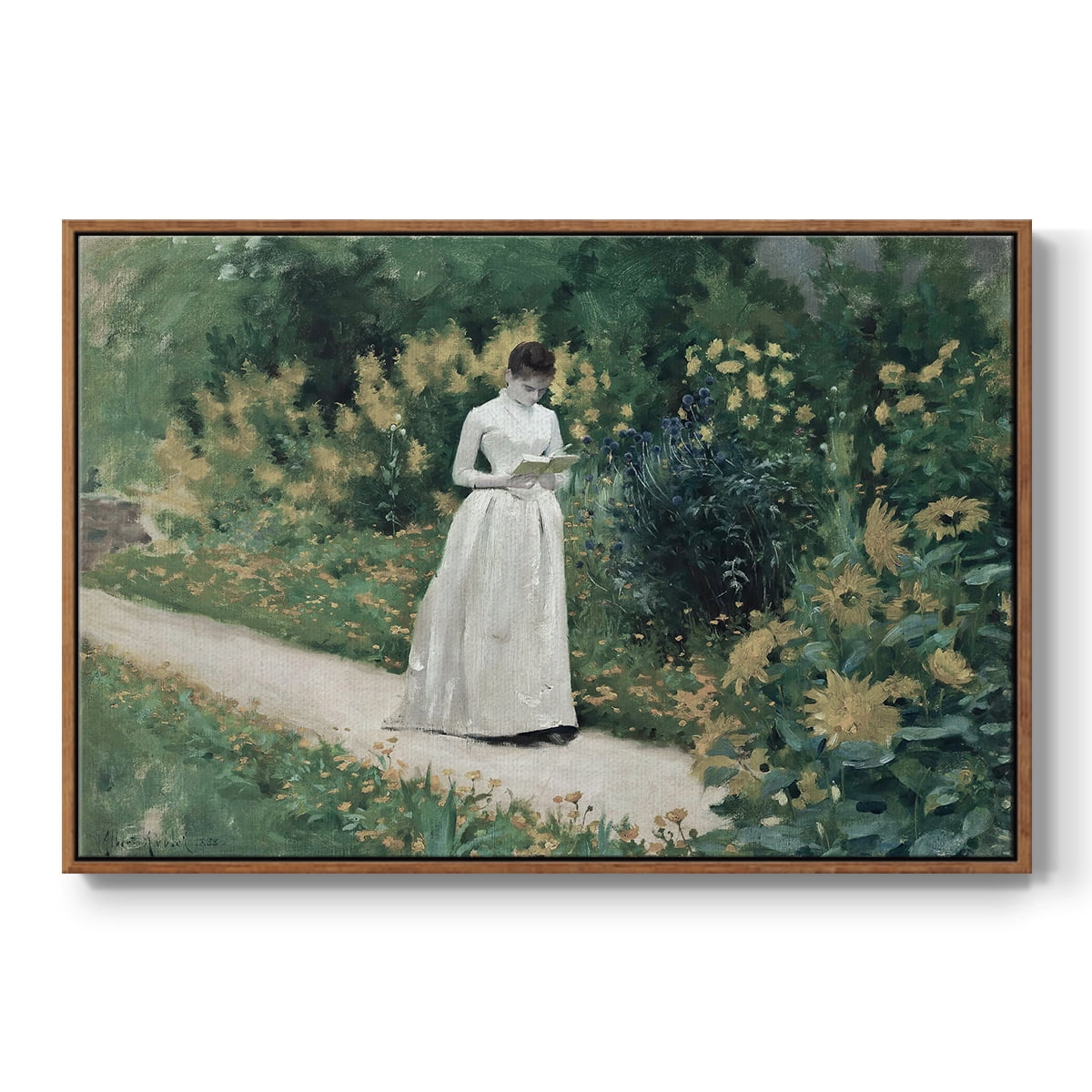 Vintage Botanical Print-LVII By Wexford Home Framed in Walnut Wood Gallery Wrapped Canvas 17 in. x 25 in.