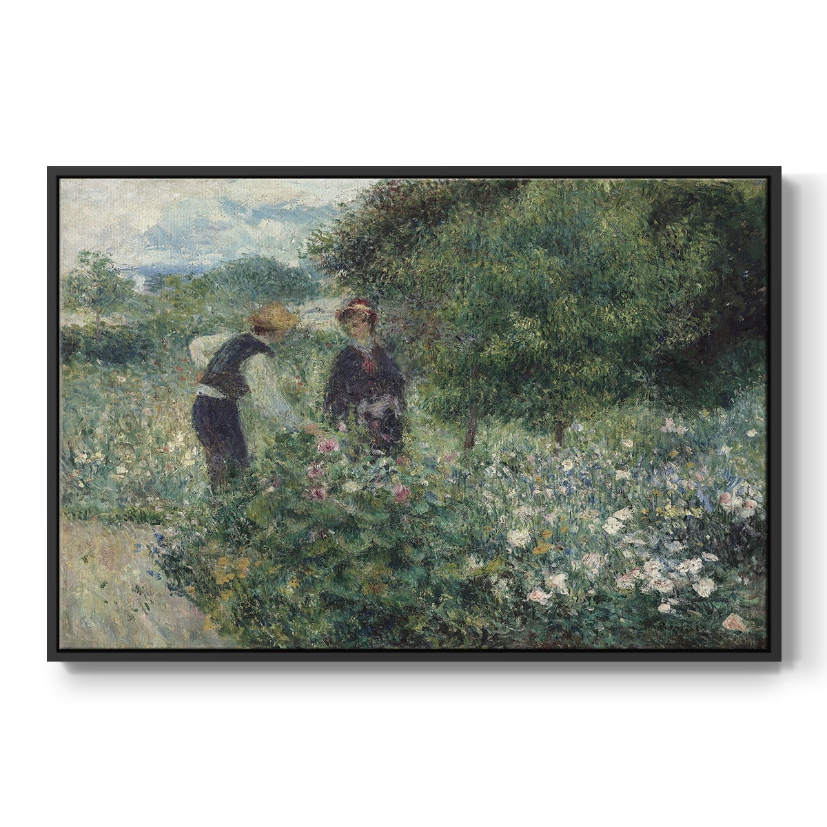 Vintage Botanical Print-LVIII By Wexford Home Framed in Black Wood Gallery Wrapped Canvas 27 in. x 41 in.
