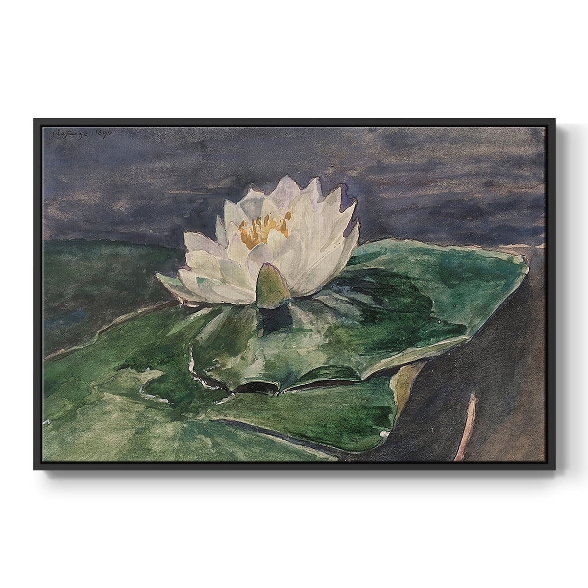 Vintage Botanical Print-LX By Wexford Home Framed in Black Wood Gallery Wrapped Canvas 25 in. x 37 in.