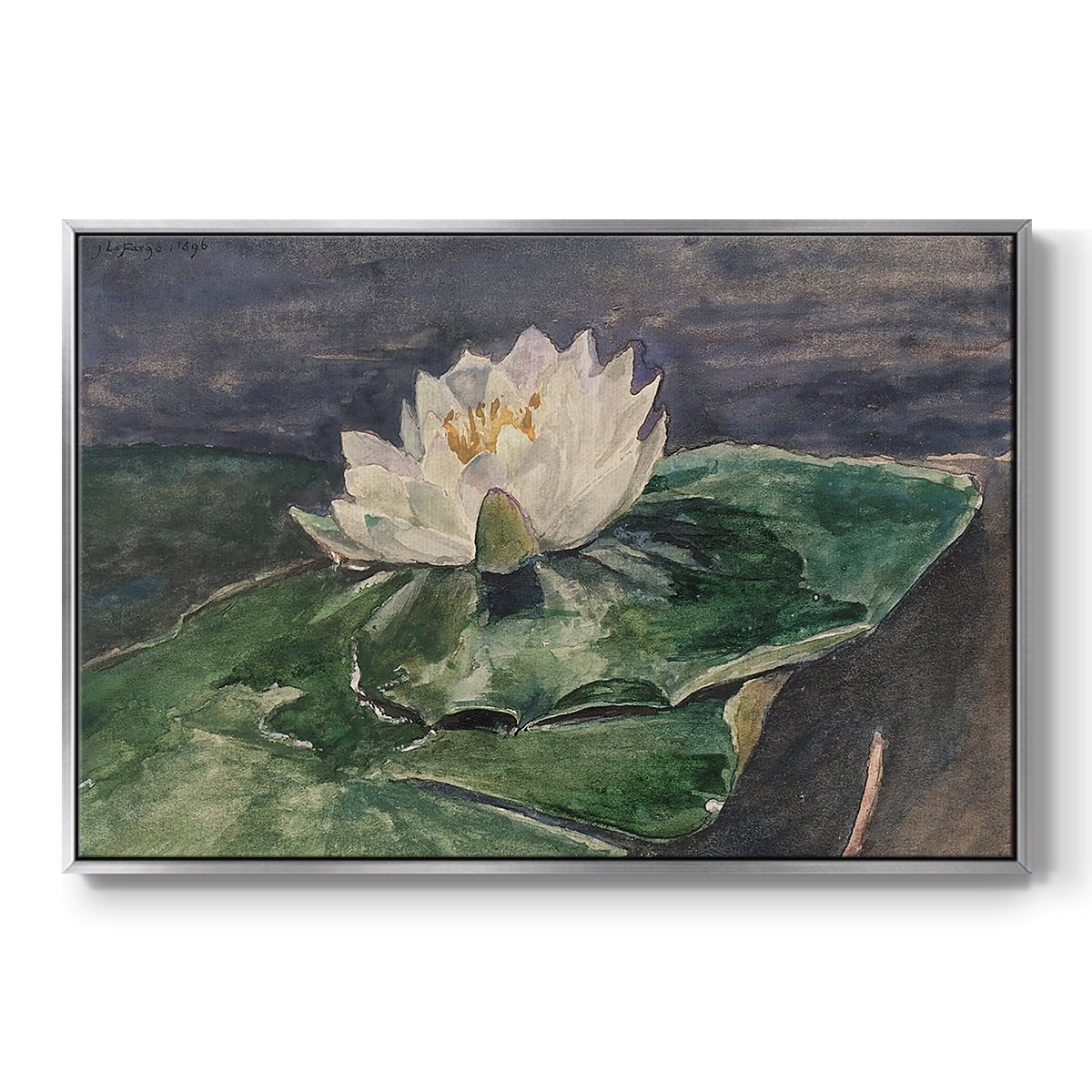 Vintage Botanical Print-LX By Wexford Home Framed in Silver Wood Gallery Wrapped Canvas 25 in. x 37 in.