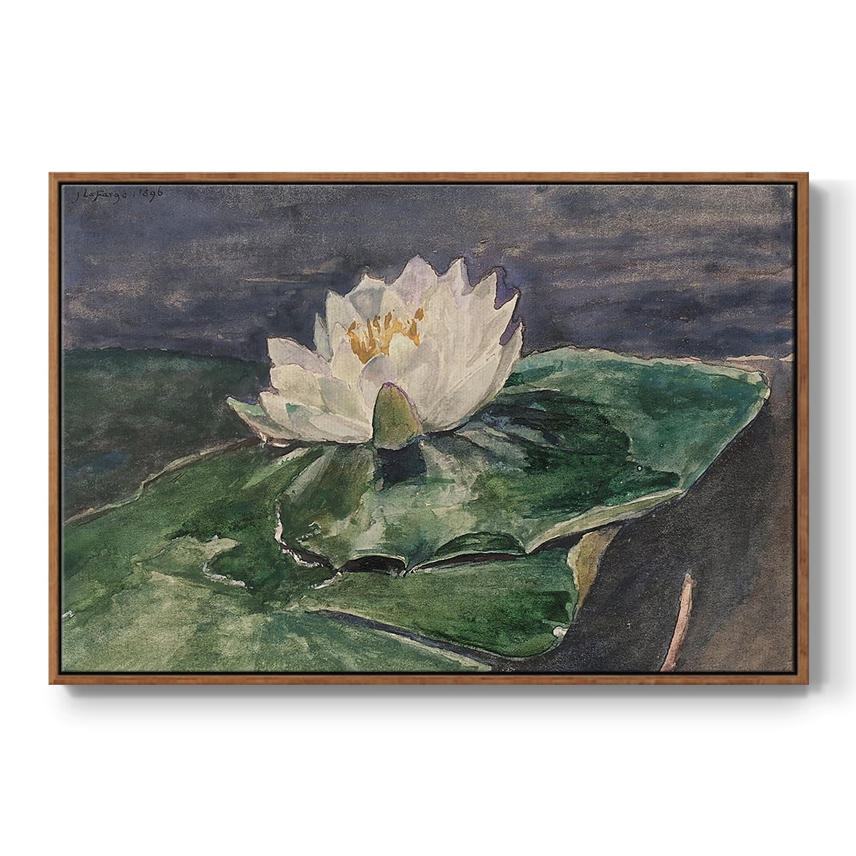 Vintage Botanical Print-LX By Wexford Home Framed in Walnut Wood Gallery Wrapped Canvas 25 in. x 37 in.
