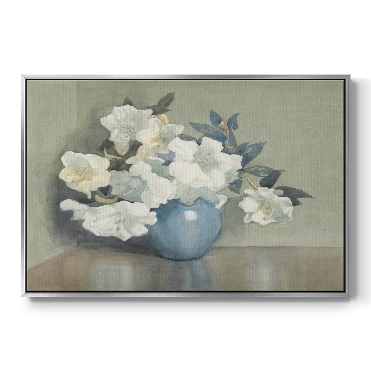 Vintage Botanical Print-LXI By Wexford Home Framed in Silver Wood Gallery Wrapped Canvas 25 in. x 37 in.