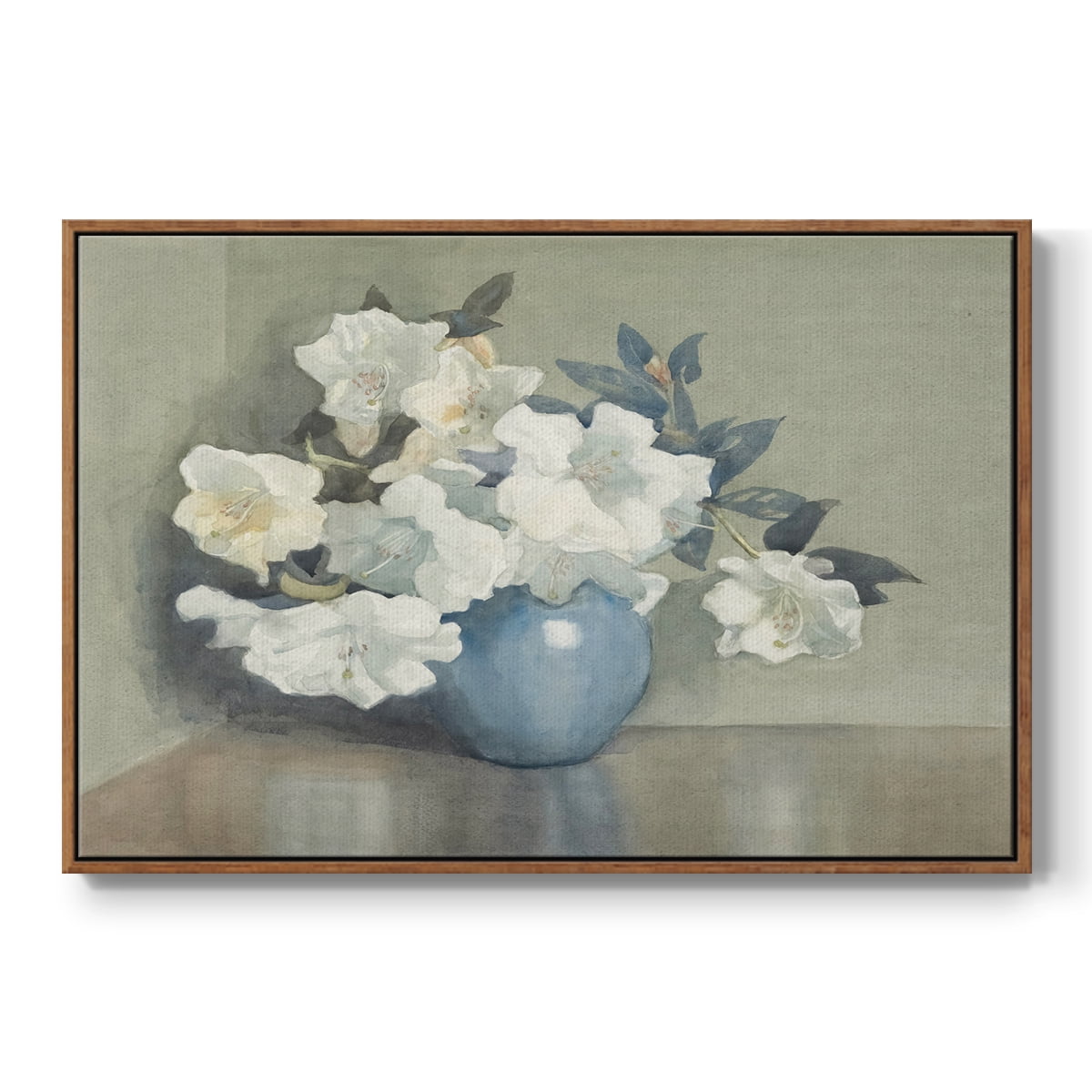 Vintage Botanical Print-LXI By Wexford Home Framed in Walnut Wood Gallery Wrapped Canvas 17 in. x 25 in.
