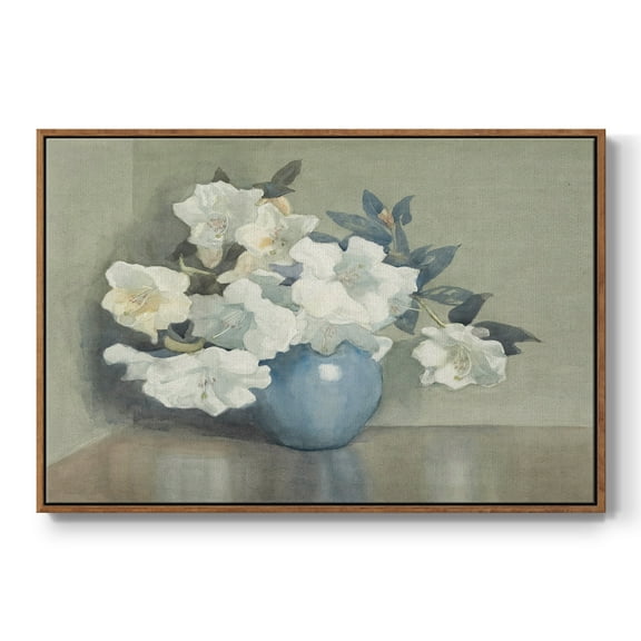 Vintage Botanical Print-LXI By Wexford Home Framed in Walnut Wood Gallery Wrapped Canvas 25 in. x 37 in.