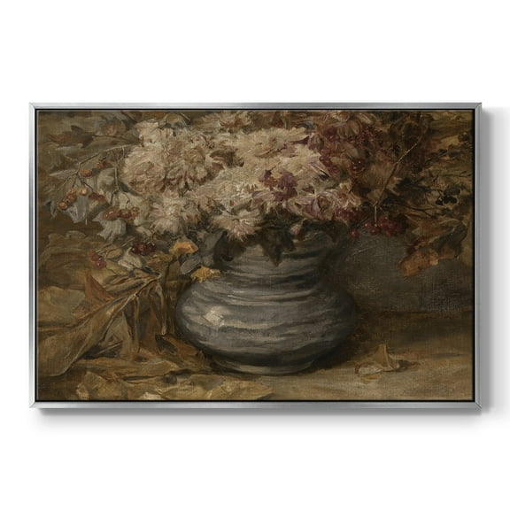 Vintage Botanical Print-LXIV By Wexford Home Framed in Silver Wood Gallery Wrapped Canvas 25 in. x 37 in.