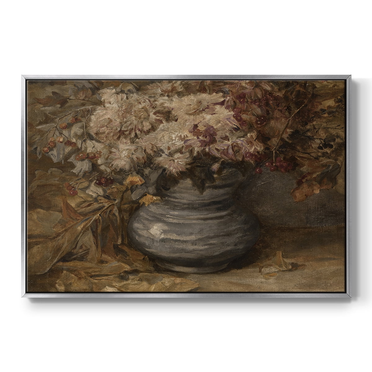 Vintage Botanical Print-LXIV By Wexford Home Framed in Silver Wood Gallery Wrapped Canvas 27 in. x 41 in.