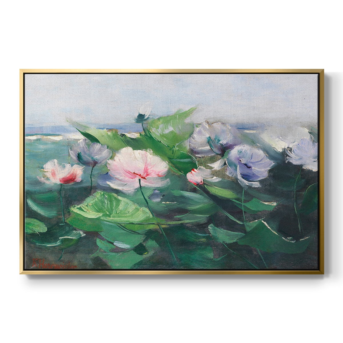 Vintage Botanical Print-LXIX By Wexford Home Framed in Gold Wood Gallery Wrapped Canvas 17 in. x 25 in.
