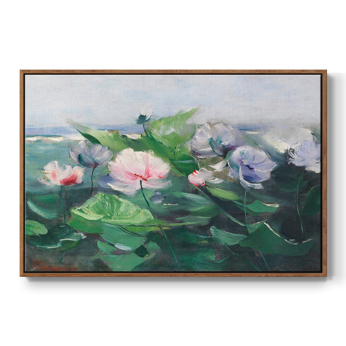 Vintage Botanical Print-LXIX By Wexford Home Framed in Walnut Wood Gallery Wrapped Canvas 25 in. x 37 in.