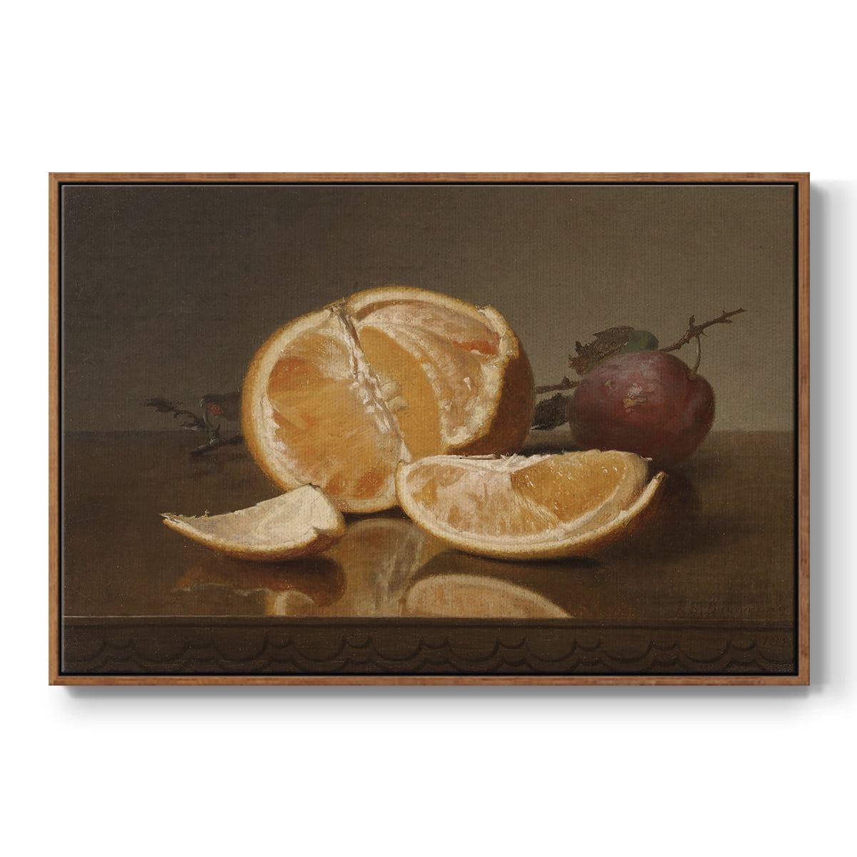 Vintage Botanical Print-LXXVII By Wexford Home Framed in Walnut Wood Gallery Wrapped Canvas 17 in. x 25 in.