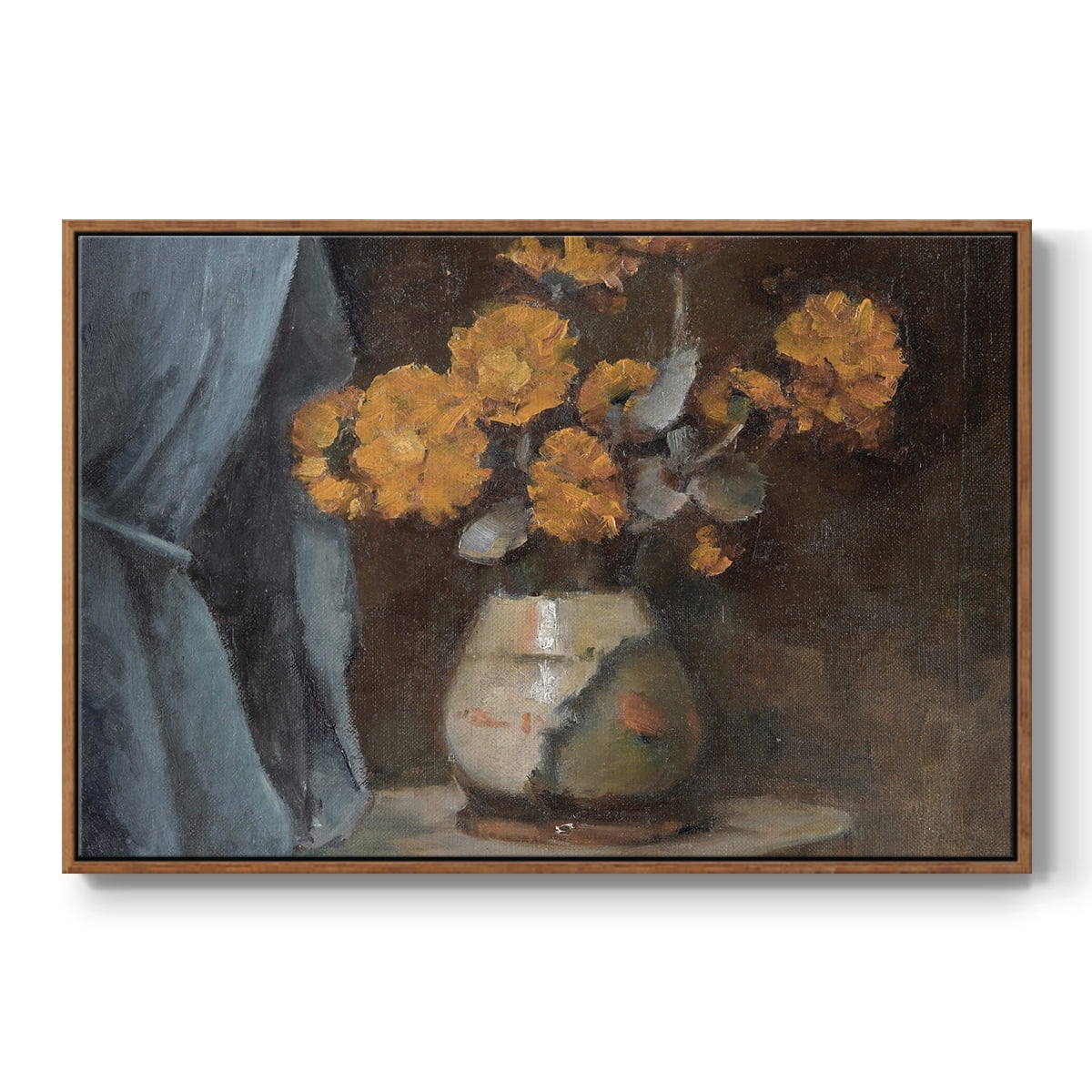Vintage Botanical Print-LXXX By Wexford Home Framed in Walnut Wood Gallery Wrapped Canvas 27 in. x 41 in.