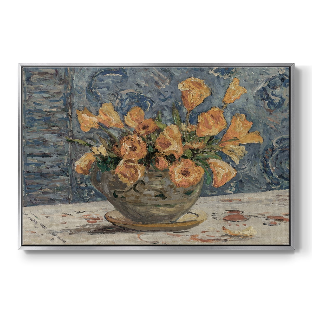 Vintage Botanical Print-LXXXI By Wexford Home Framed in Silver Wood Gallery Wrapped Canvas 17 in. x 25 in.