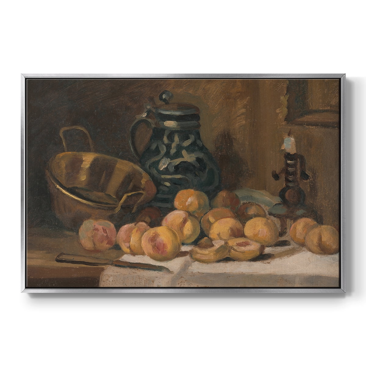 Vintage Botanical Print-LXXXII By Wexford Home Framed in Silver Wood Gallery Wrapped Canvas 25 in. x 37 in.