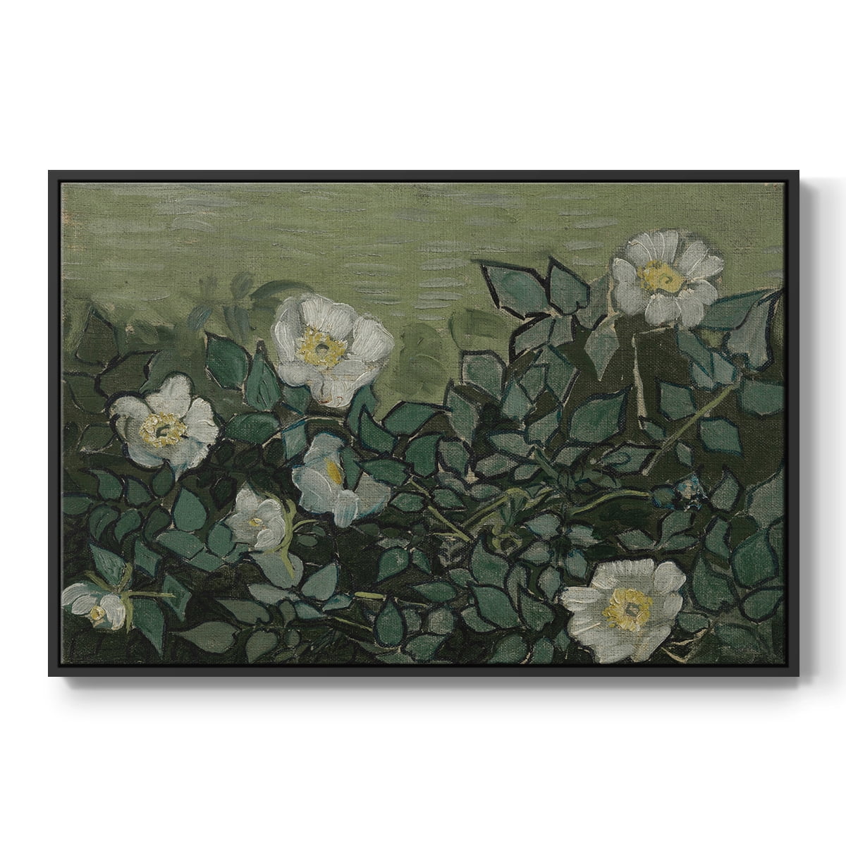 Vintage Botanical Print-LXXXV By Wexford Home Framed in Black Wood Gallery Wrapped Canvas 27 in. x 41 in.