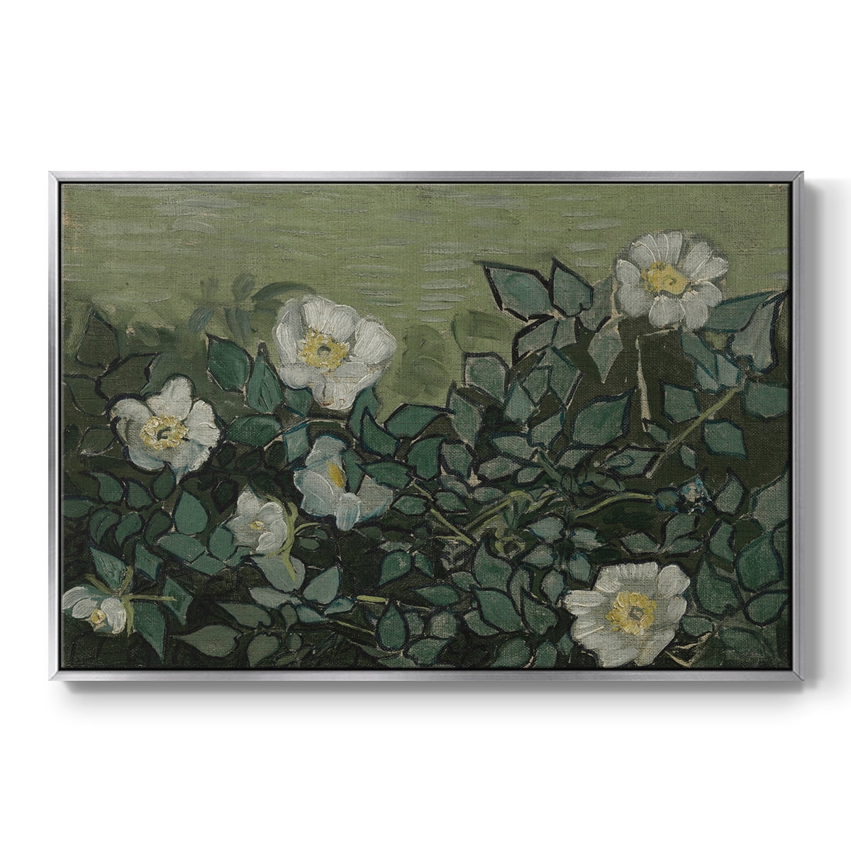 Vintage Botanical Print-LXXXV By Wexford Home Framed in Silver Wood Gallery Wrapped Canvas 27 in. x 41 in.
