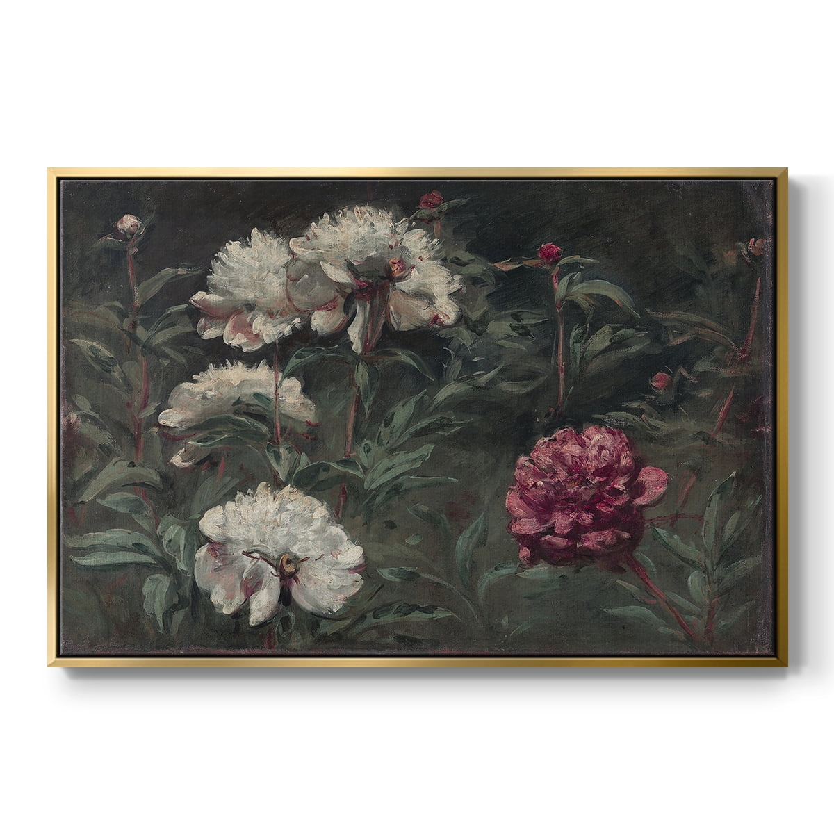 Vintage Botanical Print-LXXXVIII By Wexford Home Framed in Gold Wood Gallery Wrapped Canvas 27 in. x 41 in.