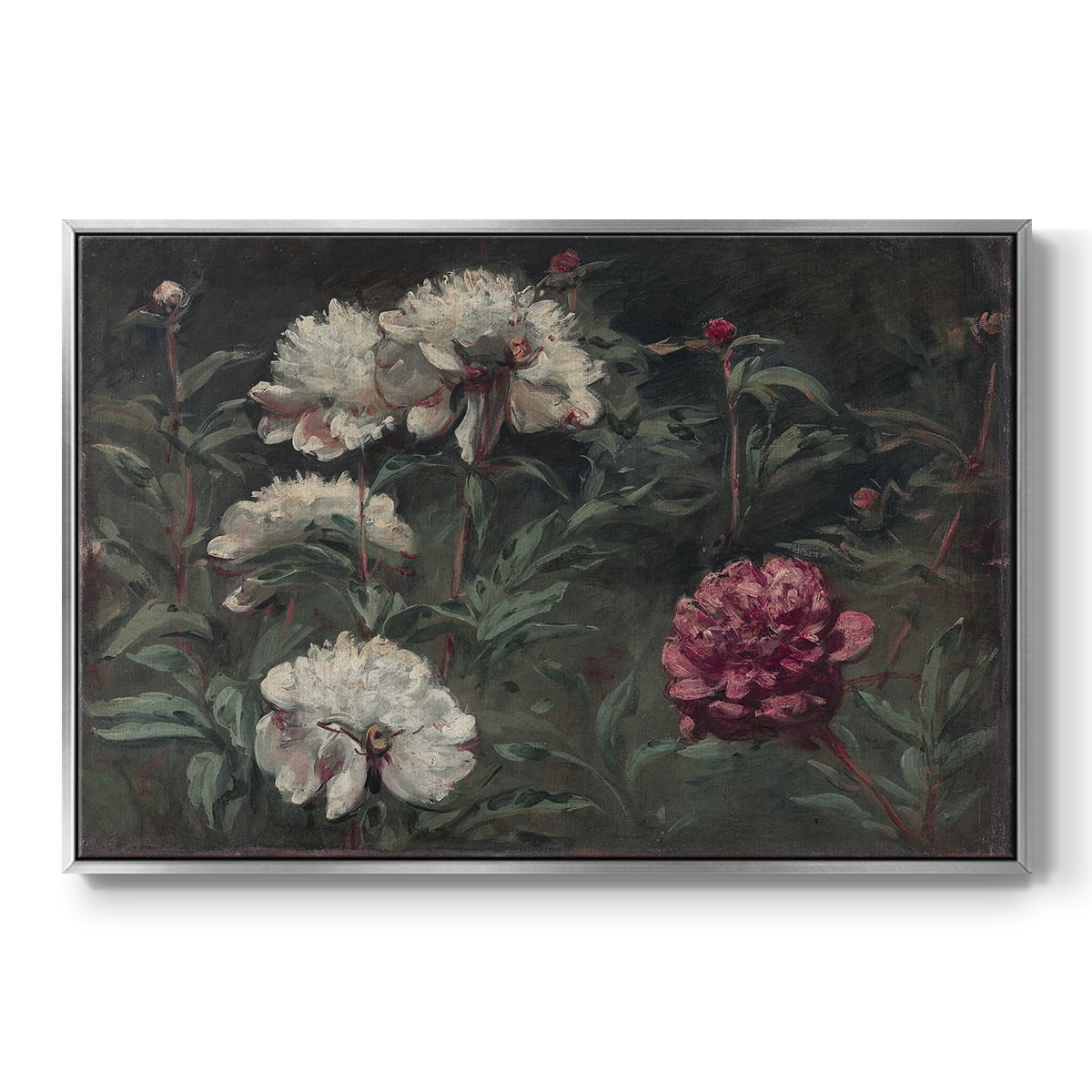 Vintage Botanical Print-LXXXVIII By Wexford Home Framed in Silver Wood Gallery Wrapped Canvas 17 in. x 25 in.