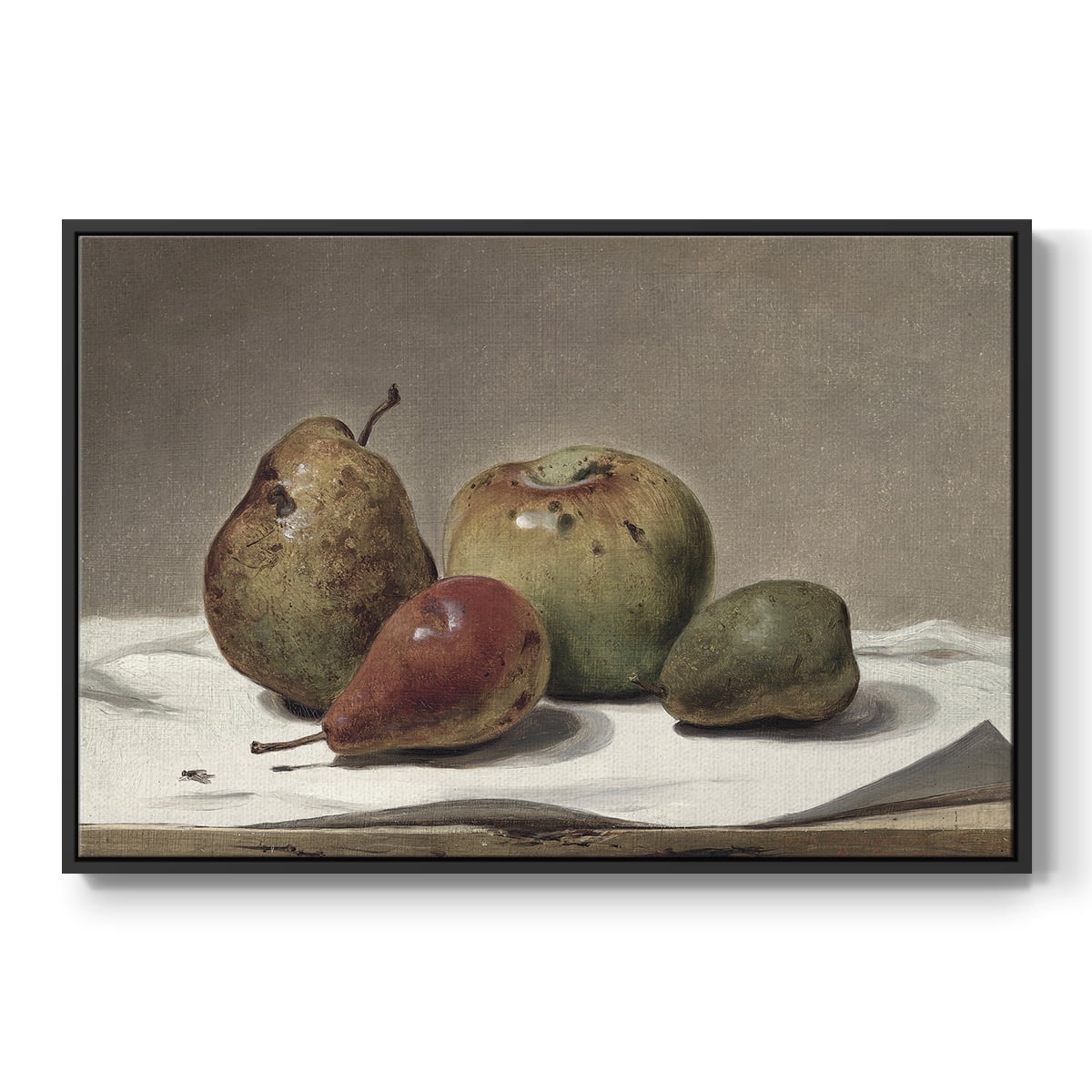 Vintage Botanical Print-VII By Wexford Home Framed in Black Wood Gallery Wrapped Canvas 27 in. x 41 in.