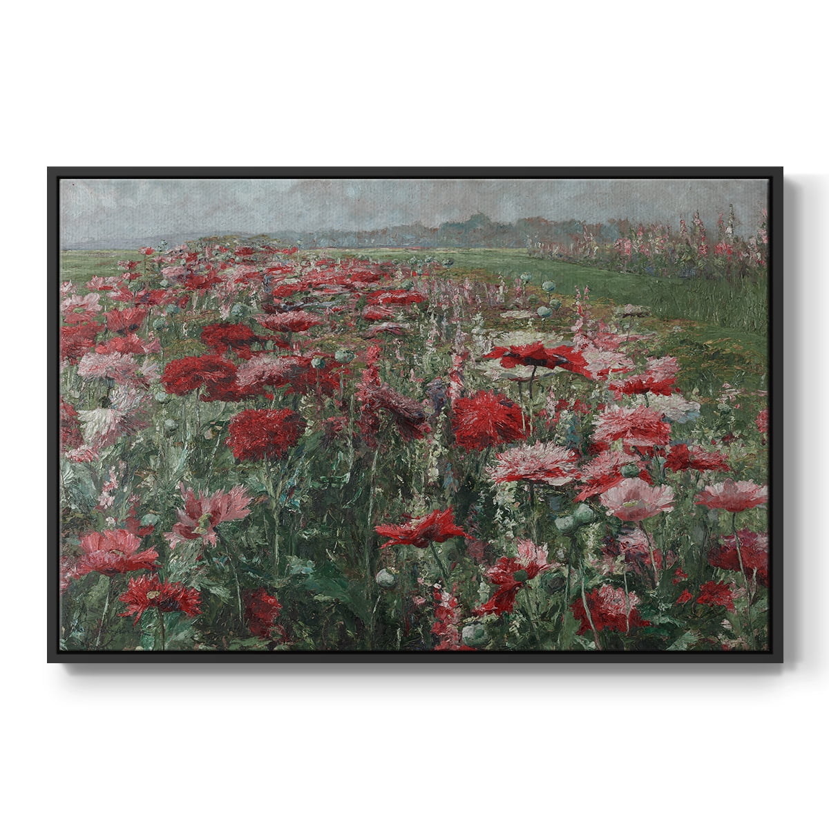 Vintage Botanical Print-XC By Wexford Home Framed in Black Wood Gallery Wrapped Canvas 17 in. x 25 in.