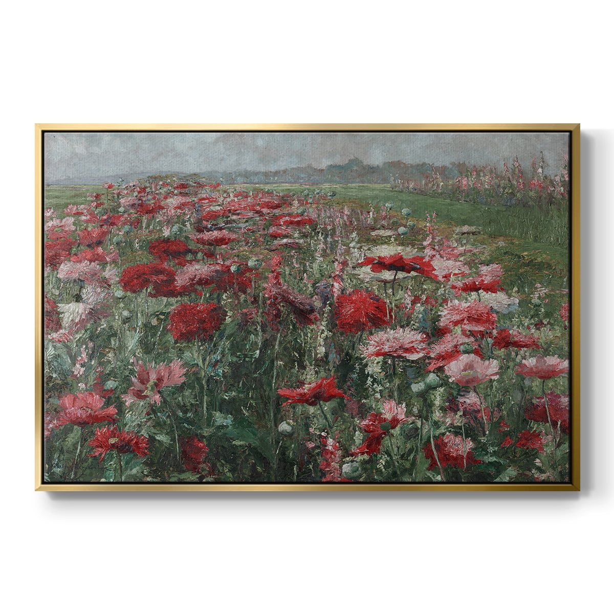 Vintage Botanical Print-XC By Wexford Home Framed in Gold Wood Gallery Wrapped Canvas 25 in. x 37 in.