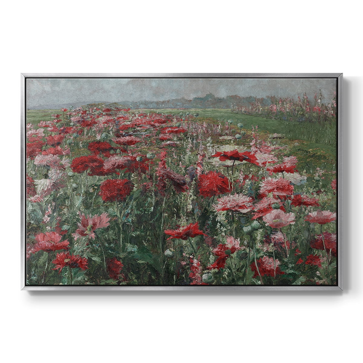 Vintage Botanical Print-XC By Wexford Home Framed in Silver Wood Gallery Wrapped Canvas 17 in. x 25 in.