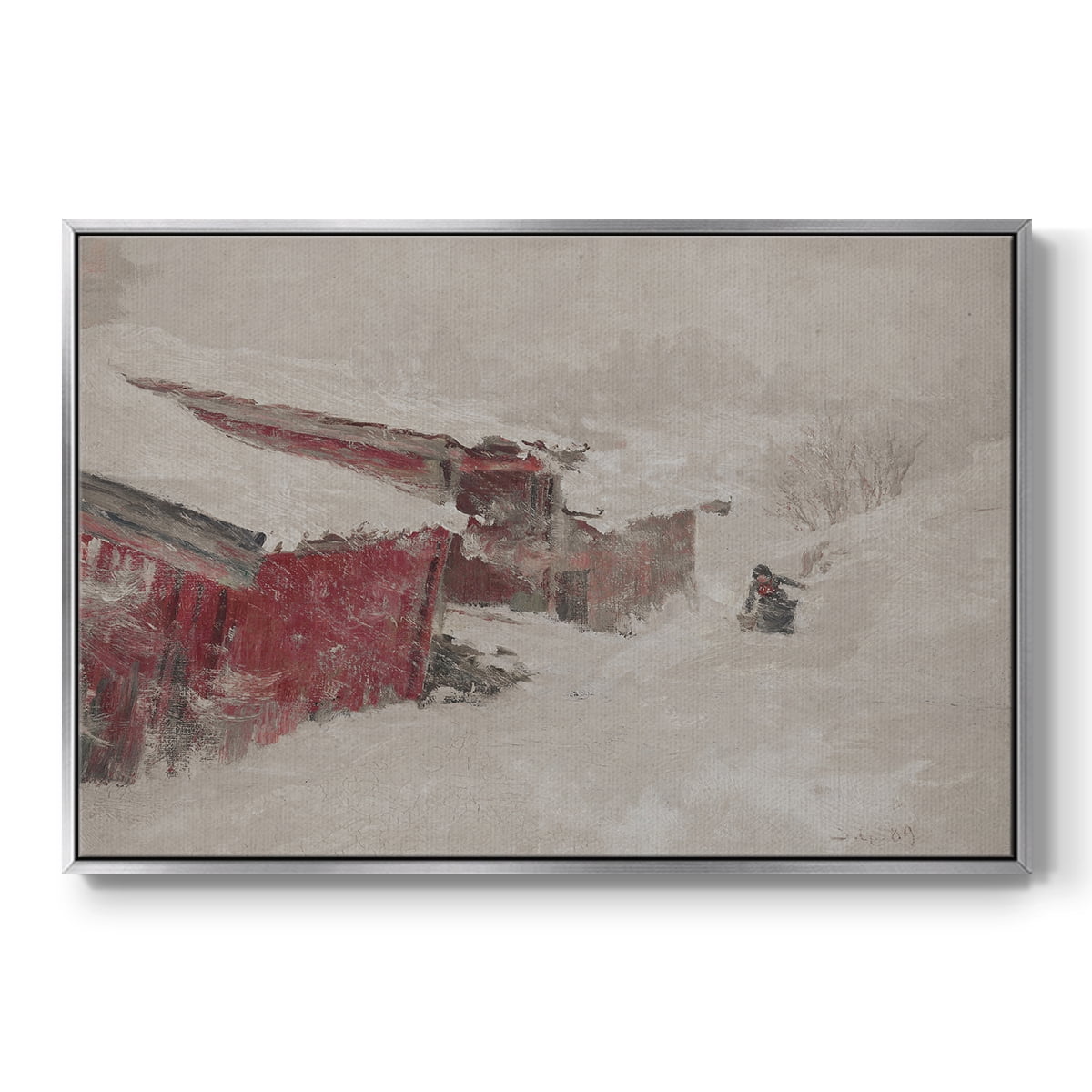 Vintage Botanical Print-XCI By Wexford Home Framed in Silver Wood Gallery Wrapped Canvas 25 in. x 37 in.