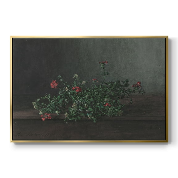 Vintage Botanical Print-XCIV By Wexford Home Framed in Gold Wood Gallery Wrapped Canvas 17 in. x 25 in.