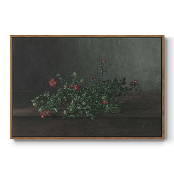 Vintage Botanical Print-XCIV By Wexford Home Framed in Walnut Wood Gallery Wrapped Canvas 25 in. x 37 in.