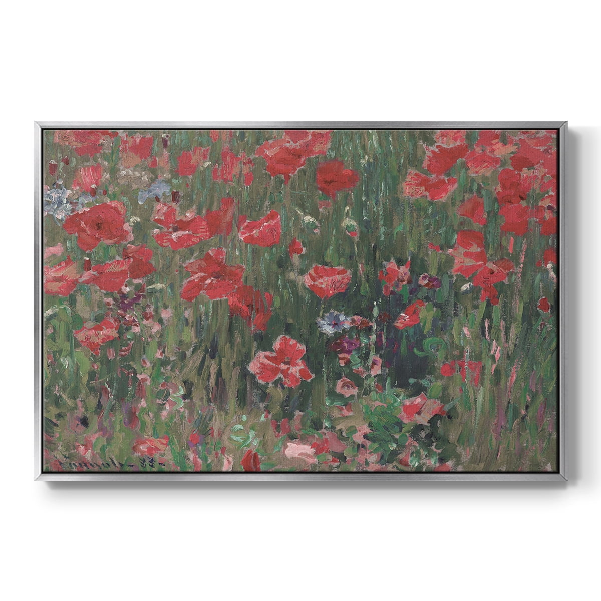 Vintage Botanical Print-XCIX By Wexford Home Framed in Silver Wood Gallery Wrapped Canvas 25 in. x 37 in.
