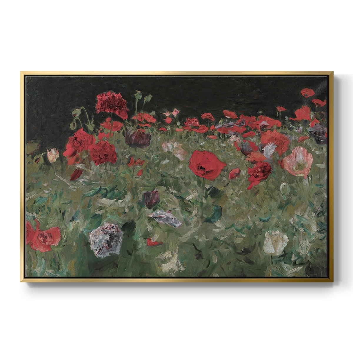 Vintage Botanical Print-XCV By Wexford Home Framed in Gold Wood Gallery Wrapped Canvas 25 in. x 37 in.