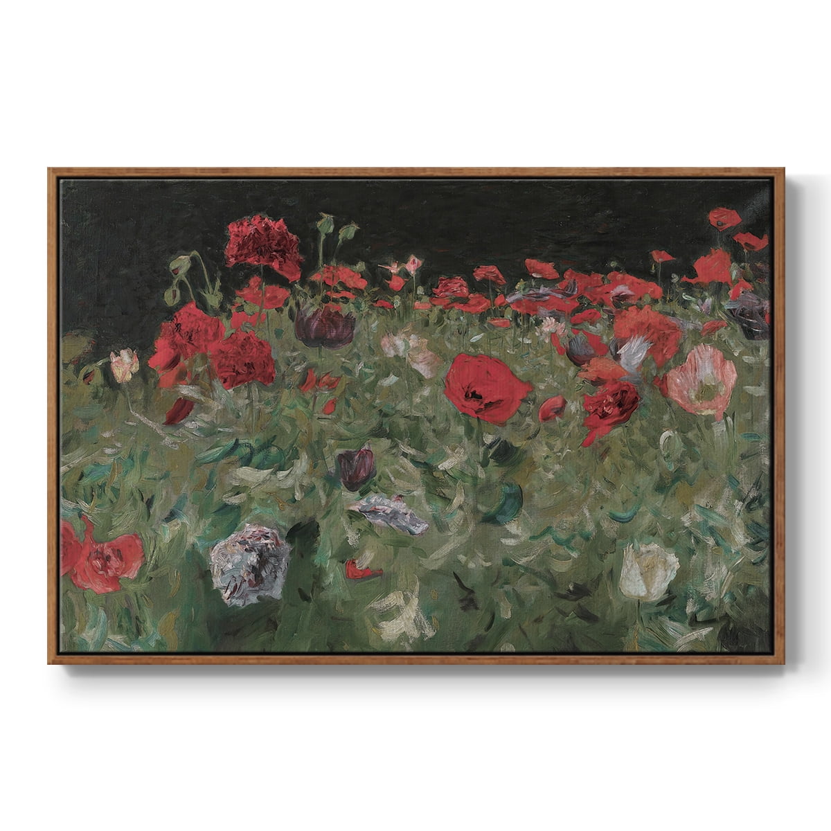 Vintage Botanical Print-XCV By Wexford Home Framed in Walnut Wood Gallery Wrapped Canvas 27 in. x 41 in.