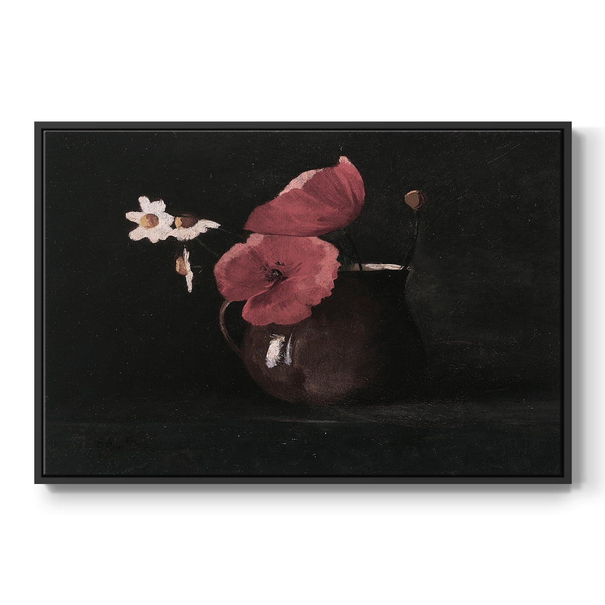 Vintage Botanical Print-XL By Wexford Home Framed in Black Wood Gallery Wrapped Canvas 27 in. x 41 in.