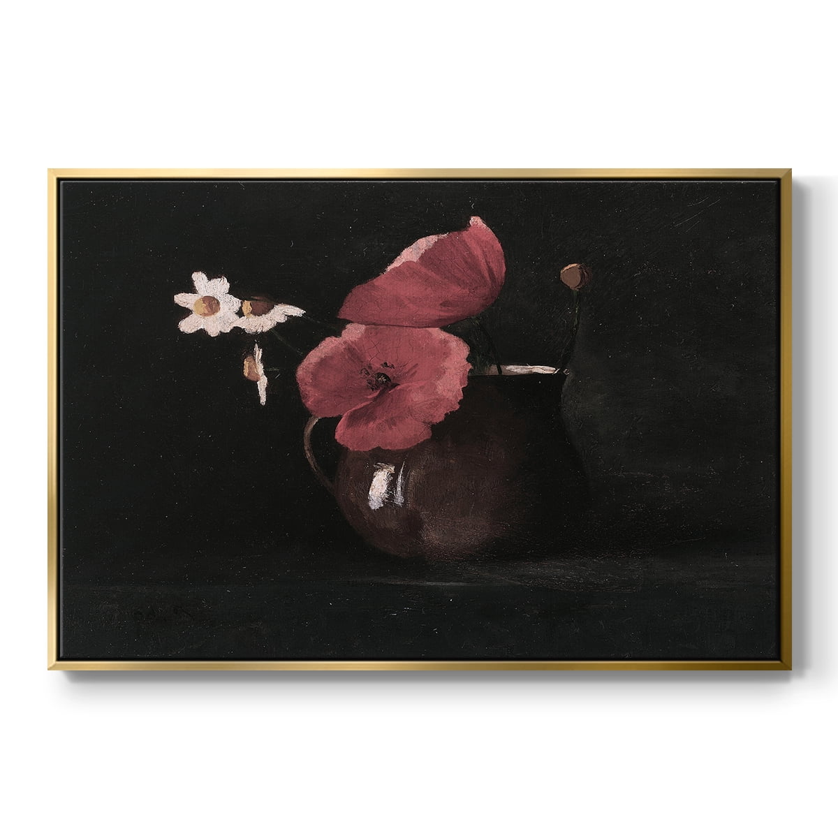 Vintage Botanical Print-XL By Wexford Home Framed in Gold Wood Gallery Wrapped Canvas 25 in. x 37 in.