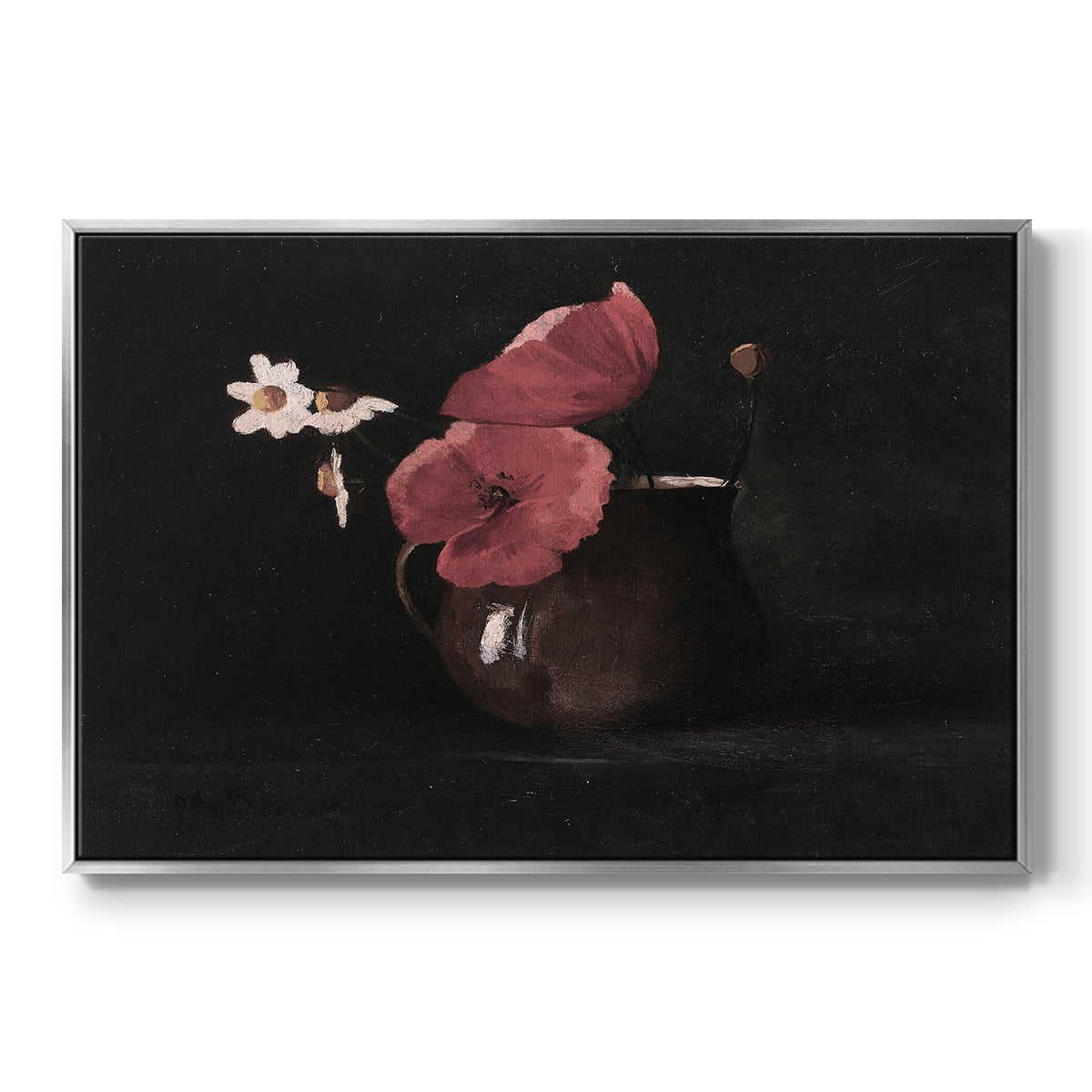 Vintage Botanical Print-XL By Wexford Home Framed in Silver Wood Gallery Wrapped Canvas 17 in. x 25 in.