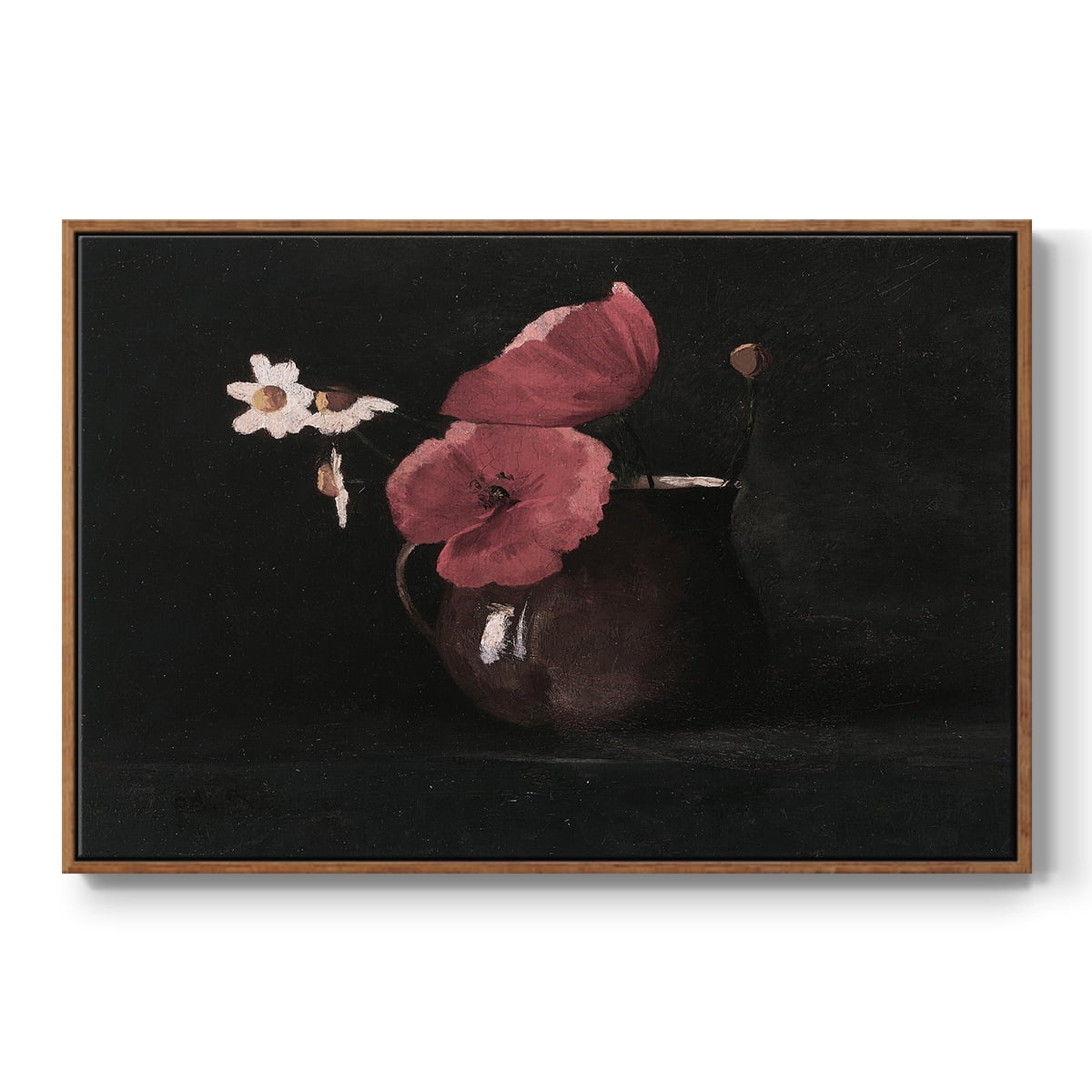 Vintage Botanical Print-XL By Wexford Home Framed in Walnut Wood Gallery Wrapped Canvas 17 in. x 25 in.