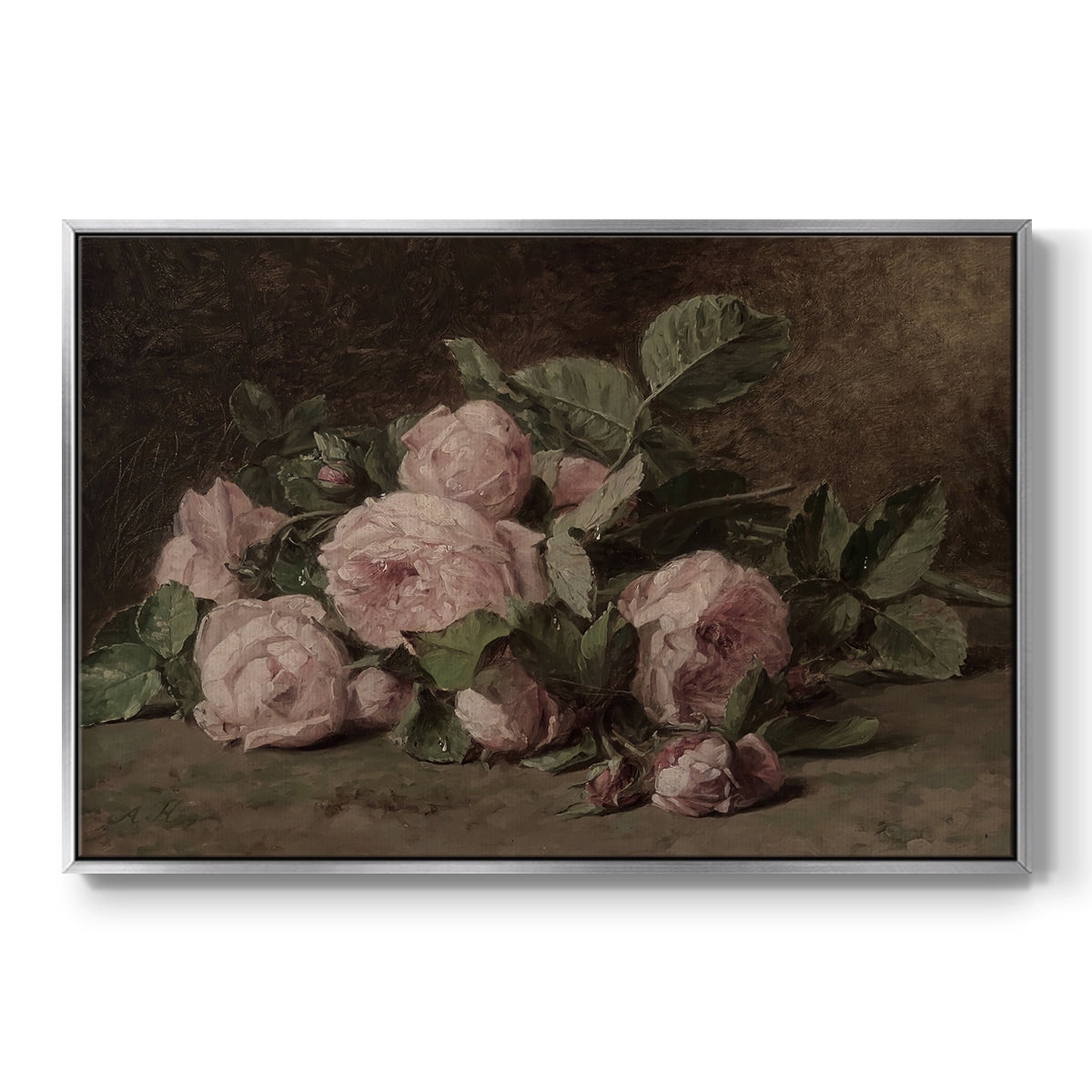Vintage Botanical Print-XLI By Wexford Home Framed in Silver Wood Gallery Wrapped Canvas 17 in. x 25 in.