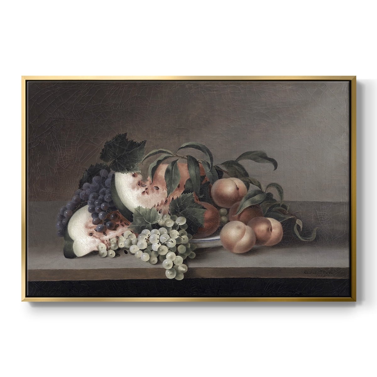 Vintage Botanical Print-XLII By Wexford Home Framed in Gold Wood Gallery Wrapped Canvas 25 in. x 37 in.