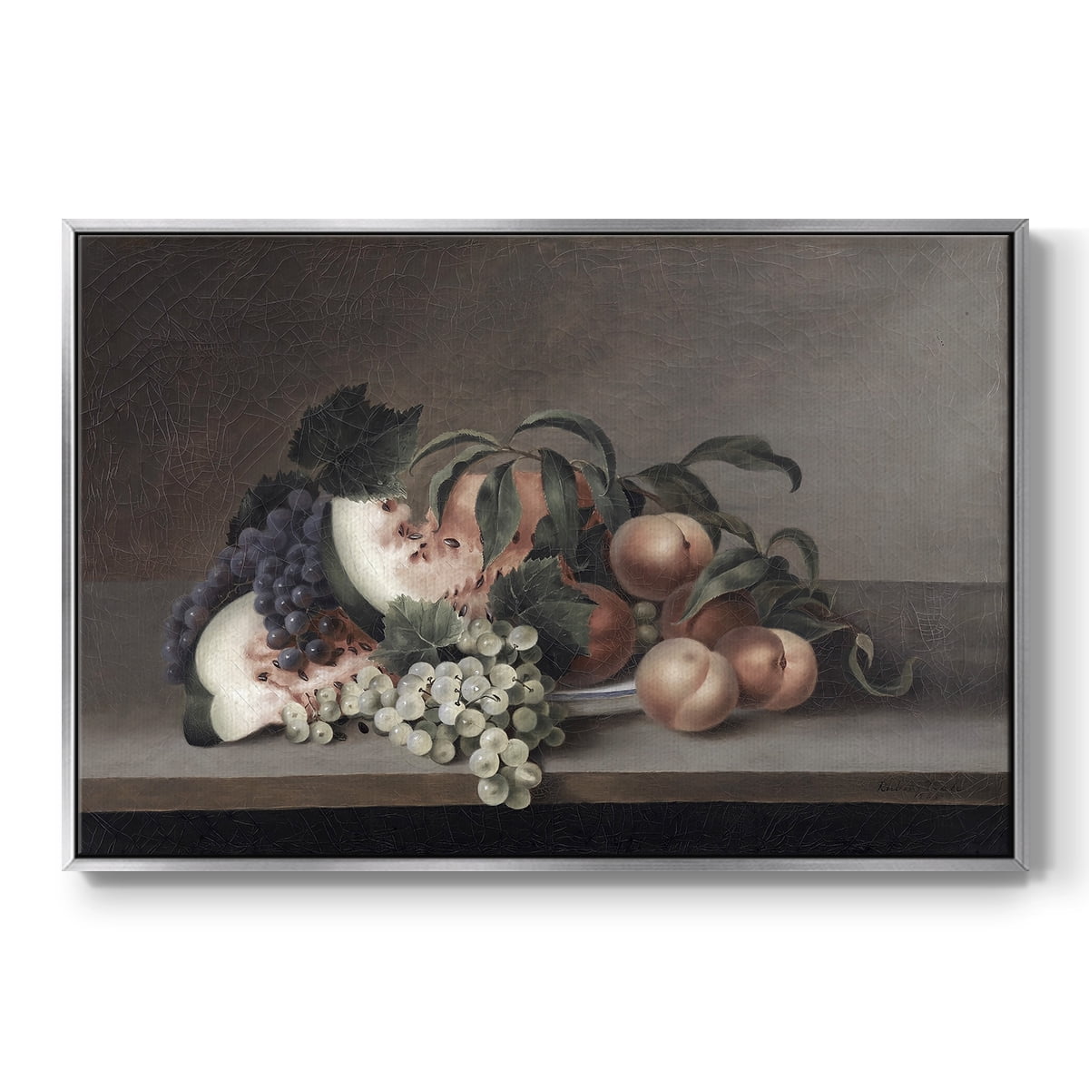 Vintage Botanical Print-XLII By Wexford Home Framed in Silver Wood Gallery Wrapped Canvas 17 in. x 25 in.