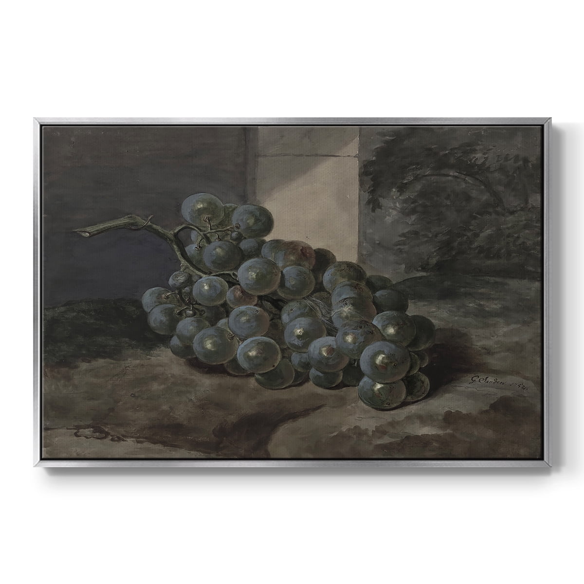 Vintage Botanical Print-XLIII By Wexford Home Framed in Silver Wood Gallery Wrapped Canvas 17 in. x 25 in.