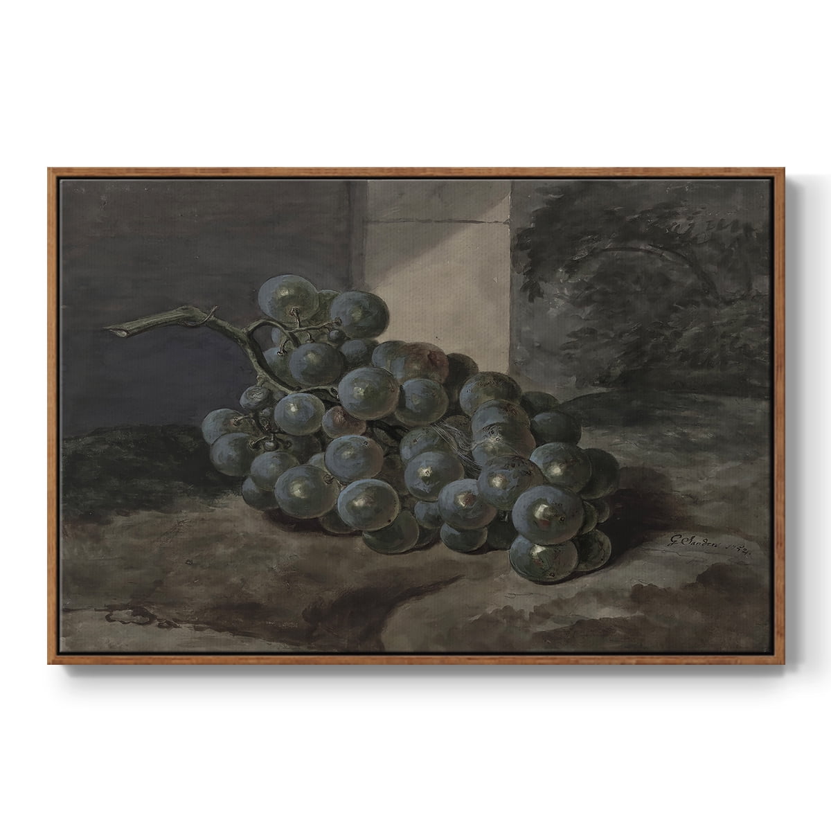 Vintage Botanical Print-XLIII By Wexford Home Framed in Walnut Wood Gallery Wrapped Canvas 27 in. x 41 in.