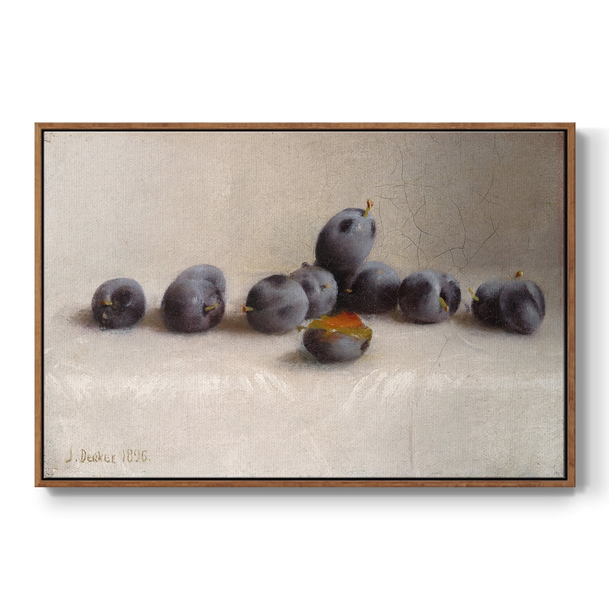 Vintage Botanical Print-XLIV By Wexford Home Framed in Walnut Wood Gallery Wrapped Canvas 27 in. x 41 in.