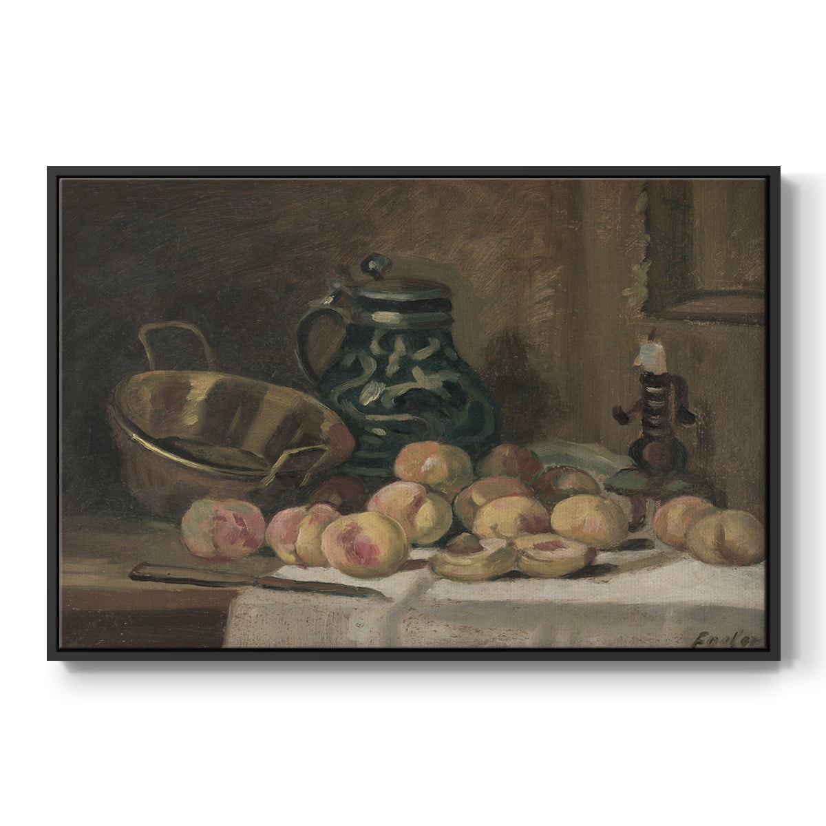 Vintage Botanical Print-XLIX By Wexford Home Framed in Black Wood Gallery Wrapped Canvas 25 in. x 37 in.