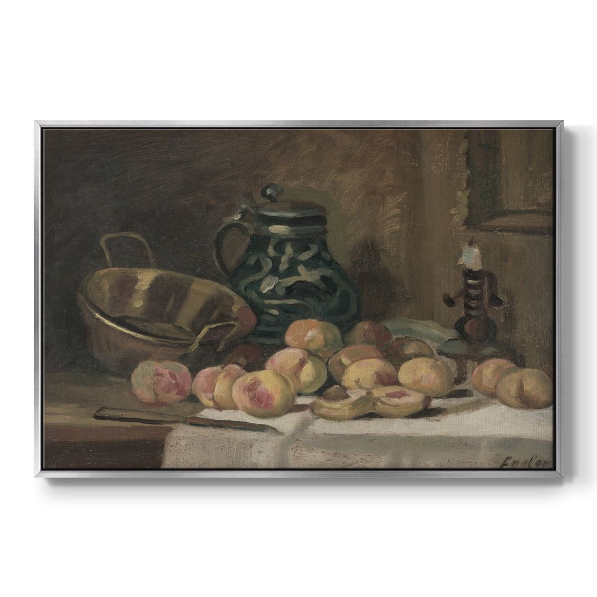 Vintage Botanical Print-XLIX By Wexford Home Framed in Silver Wood Gallery Wrapped Canvas 17 in. x 25 in.