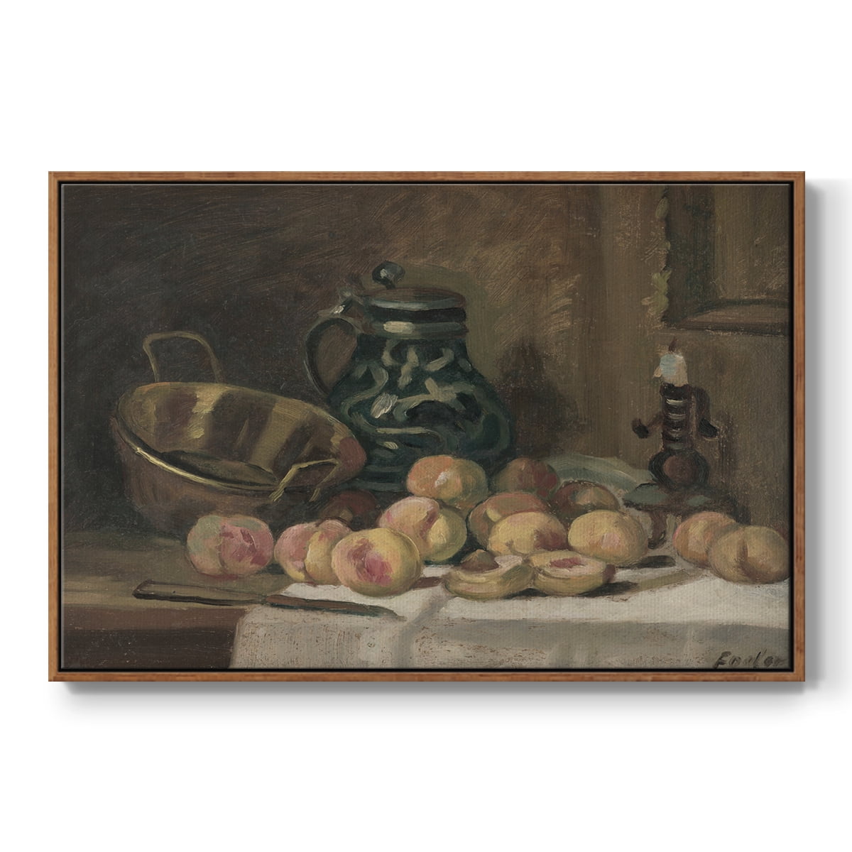 Vintage Botanical Print-XLIX By Wexford Home Framed in Walnut Wood Gallery Wrapped Canvas 25 in. x 37 in.