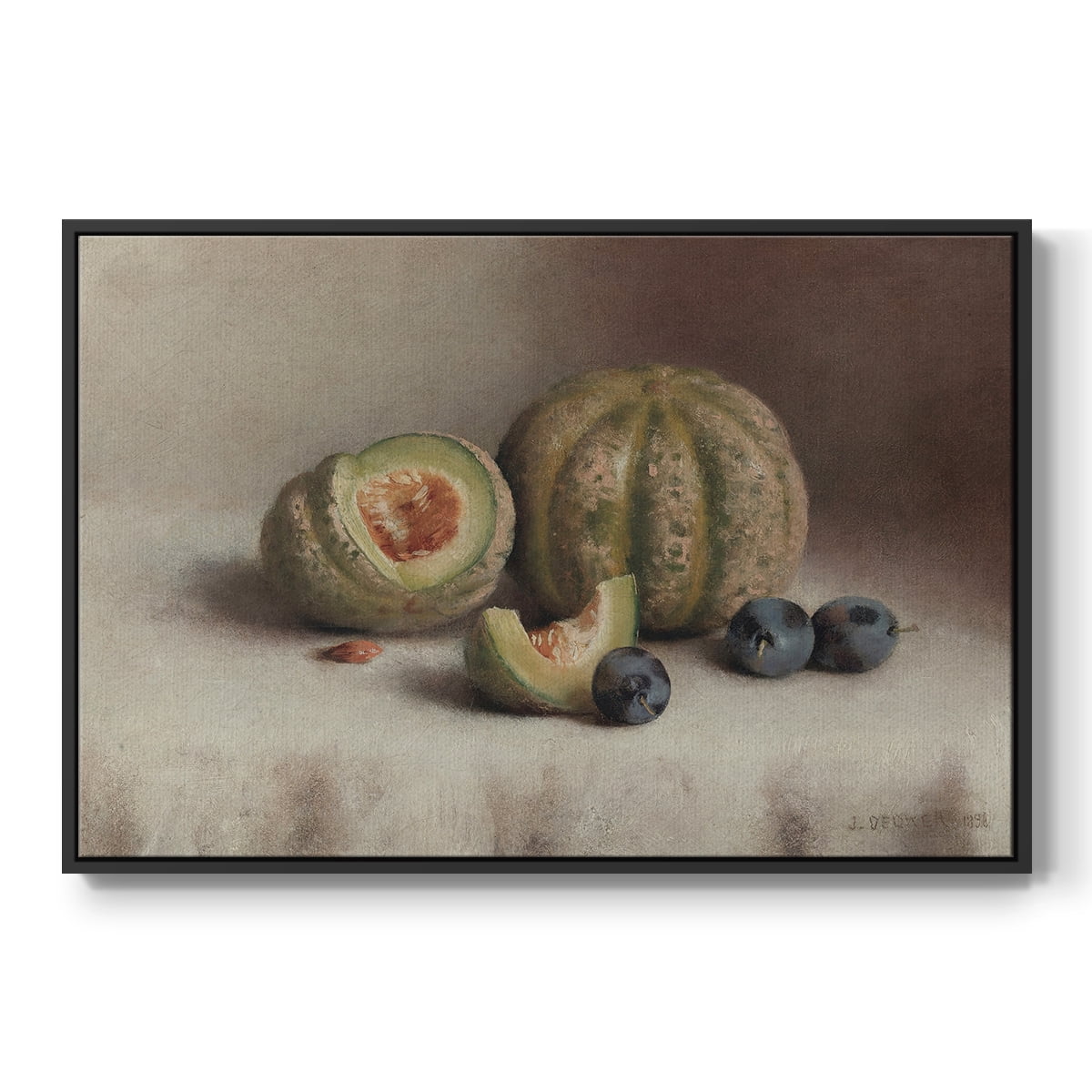 Vintage Botanical Print-XLVIII By Wexford Home Framed in Black Wood Gallery Wrapped Canvas 17 in. x 25 in.