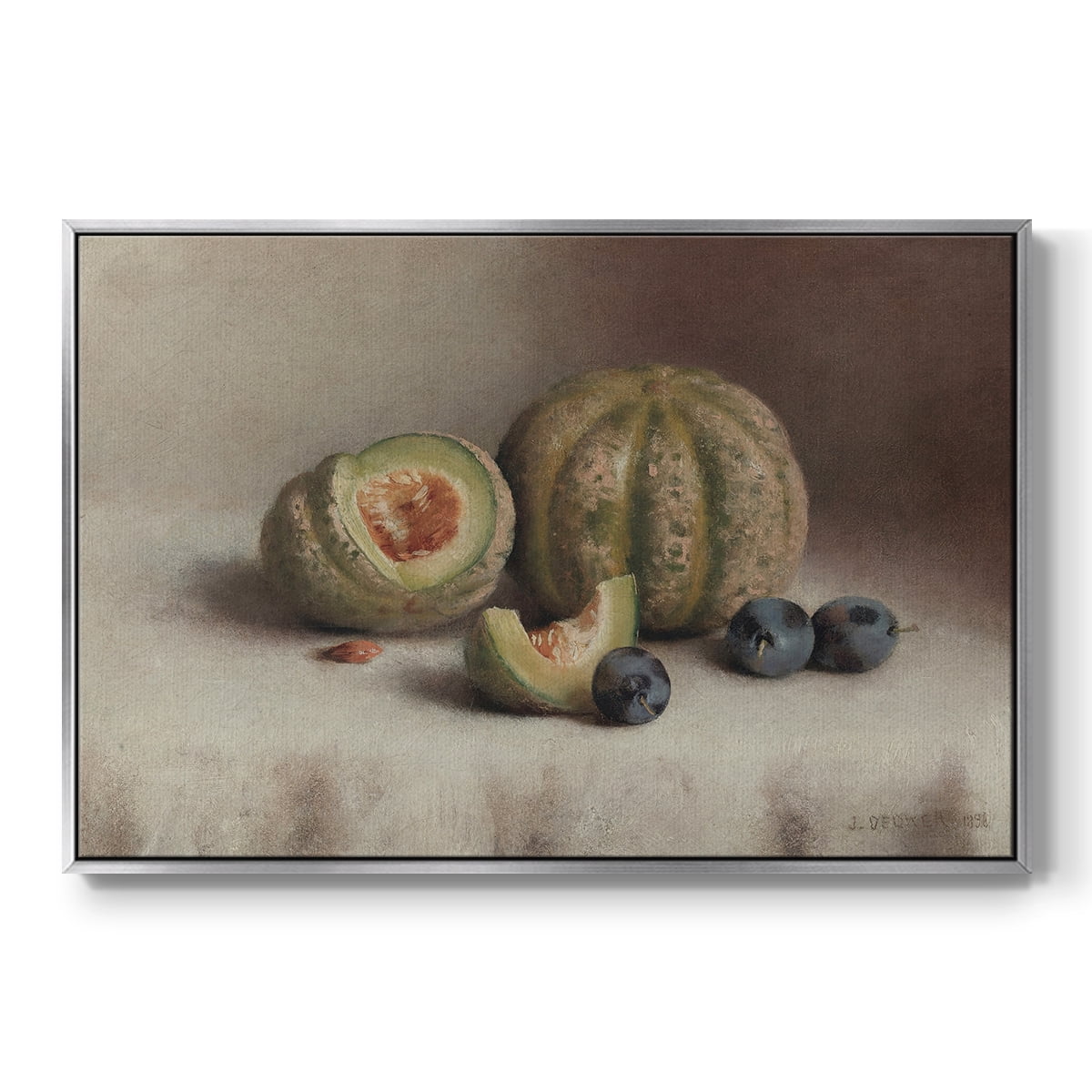 Vintage Botanical Print-XLVIII By Wexford Home Framed in Silver Wood Gallery Wrapped Canvas 27 in. x 41 in.